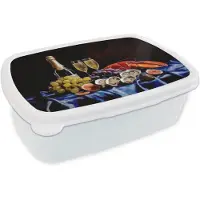 MuchoWow Broodtrommel Wit - Lunchbox Champagne - Luxe - Oesters - Brooddoos 18x12x6 cm - Brood lunch box - Broodtrommels voor kinderen en volwassenen