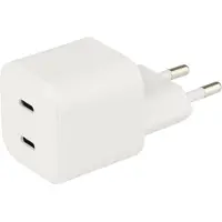 NÖRDIC Nano Smart Double USB-C PD Charger 35W - Witte Oplader