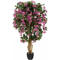 Mica Decorations Kunstbloem Bougainvillea - 70x70x140 cm - Polyester - Roze