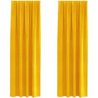 vidaXL Gordijnen 2 st Mosterdgeel 140 x 225 cm fluweel
