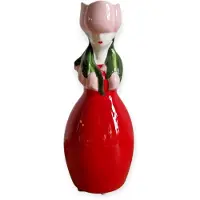 DK Design Daan Kromhout - Vaas - Tulpenvaas - Lucy Dutch Woman - Rood, Roze - Keramiek - 22 cm