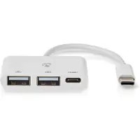 Nedis USB-hub 1x USB-C 1x USB-C - 2x USB 2.0 A, 3-poorts, voeding via USB