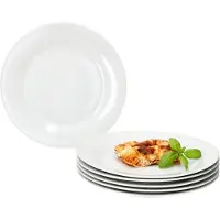 MamboCat Set van 6 TOMMY dinerborden 24cm wit porselein