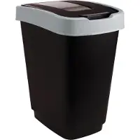 Mammoet - Titan - Prullenbak - Draaideksel - 25 L - 25,6 x 33,4 x 46,2 cm - Zwart - Kunststof - Afvalbak