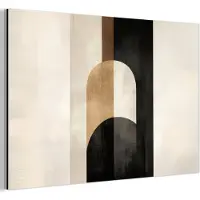 MuchoWow Aluminium schilderij 120x80 cm - Wanddecoratie metaal - Geometrische - Vormen - Wit - Metalen muurdecoratie woonkamer - Decoratie industrieel - Foto op dibond - Industriële accessoires slaapkamer