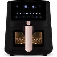 Berlinger Haus Airfryer XL - 1650W - Heteluchtfriteuse - 50ºC tot 200ºC - Met kijkvenster - 8 Kookprogramma's - Zwart/Rose Goud