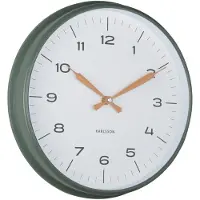 Karlsson Modern Factory Wandklok | Ø30cm | Jungle green & ochre geel