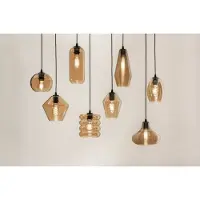 Lumidora Hanglamp 74544 - NAPELS - 8 Lichts - E27 - Bruin - Geel - Metaal