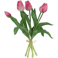 Countryfield Kunstboeket Tulpen - Kunstbloem Roze en Wit - 5 Stuks - 3D Geprint