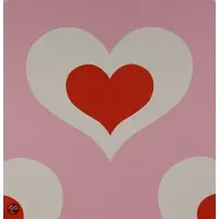 Dutch Wallcoverings Harten Roze/rood/wit