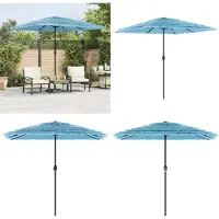 vidaXL Parasol met stalen paal 248x248x248 cm blauw
