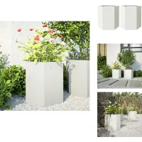vidaXL Plantenbakken 2 st zeshoek 46x40x45 cm staal wit
