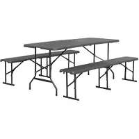 Sweeek - Fiesta opklapbare receptie tafel en kunststof banken 180cm, campingtafel