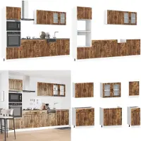vidaXL 7-delige Keukenkastenset Kalmar bewerkt hout gerookt eiken - Keukenkastset - Keukenkastsets - Keukenunitset - Kastset