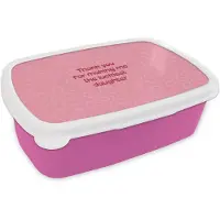 MuchoWow Broodtrommel Roze - Lunchbox Tekst - Rood - Moederdag - Brooddoos 18x12x6 cm - Brood lunch box - Broodtrommels voor kinderen en volwassenen