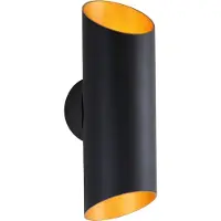 Olucia - Moderne wandlamp zwart, Violet - Vorm: Cilinder