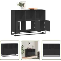 vidaXL Dressoir Zwart - 100x35x76 cm - Hout & Metaal Dressoir - Meubels - Salontafel - Tv Tafel - Opbergkast
