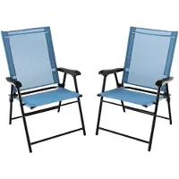 Coast Opvouwbare Stoel - 2 Stuks - 65 x 60 x 93 cm - Max. 150Kg. - Blauw