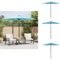 vidaXL Parasol met stalen mast, blauw, 268x268x226 cm