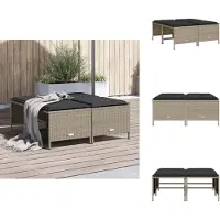 vidaXL Tuinkrukken met kussens 4 st poly rattan lichtgrijs