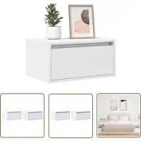 vidaXL Nachtkastjes met LED's 2 st wandgemonteerd wit