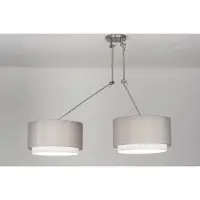 Lumidora Hanglamp 30722 - BROOKLYN - 2 Lichts - E27 - Grijs - Staal