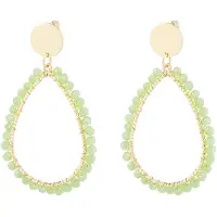 Yehwang Oorbellen - - Goud - Groen - Kralen - Statement oorbellen - Stainless steel sieraden