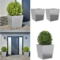vidaXL Plantenbakken 2 st 50x50x50 cm gegalvaniseerd staal