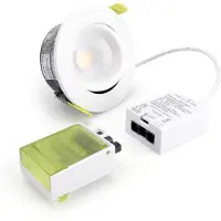 Integral LED inbouwspot Wit 7W 840lm 55º | Instelbare Lichtkleur | zaagmaat 9.2cm | Dimbaar | IP65 | Kantelbaar | Geen fitting | Warm Wit-Koel Wit-Daglicht | 7 watt | 25.000 Branduren