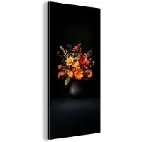 MuchoWow Aluminium schilderij 40x80 cm - Wanddecoratie metaal - Herfst - Boeket - Oranje - Metalen muurdecoratie woonkamer - Decoratie industrieel - Foto op dibond - Industriële accessoires slaapkamer