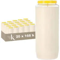 Kristen Kaars 7 Dagen Wit – Kaarsen – 20 Stuks – Herdenkingslicht – Grafkaars – Brandduur 168 Uur – Voor Binnen en Buiten