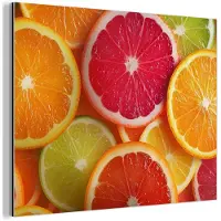 MuchoWow Aluminium schilderij 120x90 cm - Wanddecoratie metaal - Fruit - Kleurrijk - Close up - Metalen muurdecoratie woonkamer - Decoratie industrieel - Foto op dibond - Industriële accessoires slaapkamer