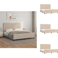vidaXL Bedframe met hoofdbord kunstleer cappuccinokleurig 160x200 cm