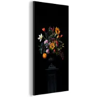 MuchoWow Aluminium schilderij 40x80 cm - Wanddecoratie metaal - Zonnebloemen - Boeket - Kleurrijk - Metalen muurdecoratie woonkamer - Decoratie industrieel - Foto op dibond - Industriële accessoires slaapkamer