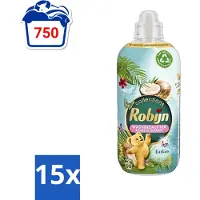 Robijn Collections - Wasverzachter - Kokos - 1,25L - 50 Wasbeurten - Bulkverpakking - 15 stuks