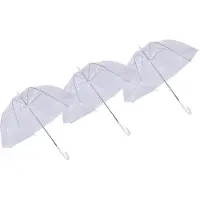 Did Paraplu - 3x - transparant - kunststof - L67 x D77 cm - doorzichtig