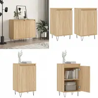 vidaXL Dressoirs 2 st 40x35x70 cm bewerkt hout sonoma eikenkleurig - Dressoir - Dressoirs - Kast - Wandkast