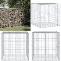 vidaXL Gabion met deksel, 100x100x100 cm, verzinkt staal