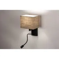 Lumidora Wandlamp 73756 - Voor binnen - ALABAMA - 2 Lichts - E27 - 1.0 Watt - 90 Lumen - 2700 Kelvin - Zwart - Taupe - Metaal