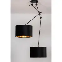 Lumidora Hanglamp 30926 - CHARLOTTE - 2 Lichts - E27 - Zwart - Goud - Metaal