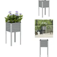 vidaXL Plantenbak 45x45x88 cm staal grijs