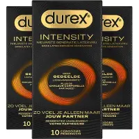Durex Intensity Condooms - Nieuwste generatie ultradunne, latexvrije condooms voor mannen – Gedeelde lichaamswarmte - 3 x 10 stuks - Voordeelverpakking