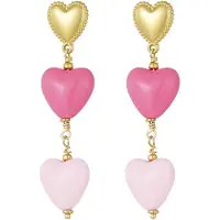 Yehwang Oorbellen - - Hartjes - Roze - Stainless steel - Statement oorbellen - Sieraden