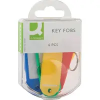 Q-CONNECT sleutelhanger, pak van 6 stuks, geassorteerde kleuren 10 stuks
