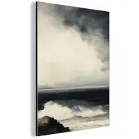 MuchoWow Aluminium schilderij 120x160 cm - Wanddecoratie metaal - Zee - Rotsen - Storm - Metalen muurdecoratie woonkamer - Decoratie industrieel - Foto op dibond - Industriële accessoires slaapkamer