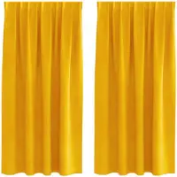 vidaXL Verduisterende gordijnen 2 st Mosterdgeel 140 x 175 cm Fluweel