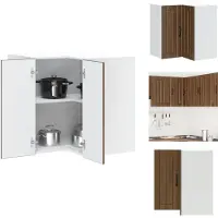 vidaXL Keuken Muur Hoekkast - Keuken Muur Hoekkasten - Keuken Wandkast - Muur Hoekkast - Keukenwandhoekkast Lucca bewerkt hout bruin eikenkleur