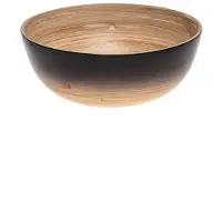 Lo Set van 2 mooie handgemaakte bamboe kommetjes/bowls/schalen - Zwart/naturel - hoge volumekorting