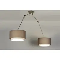 Lumidora Hanglamp 30299 - BROOKLYN - 2 Lichts - E27 - Taupe - Textiel