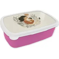 MuchoWow Broodtrommel Roze - Lunchbox Illustratie - Quote - Moeder - Brooddoos 18x12x6 cm - Brood lunch box - Broodtrommels voor kinderen en volwassenen
